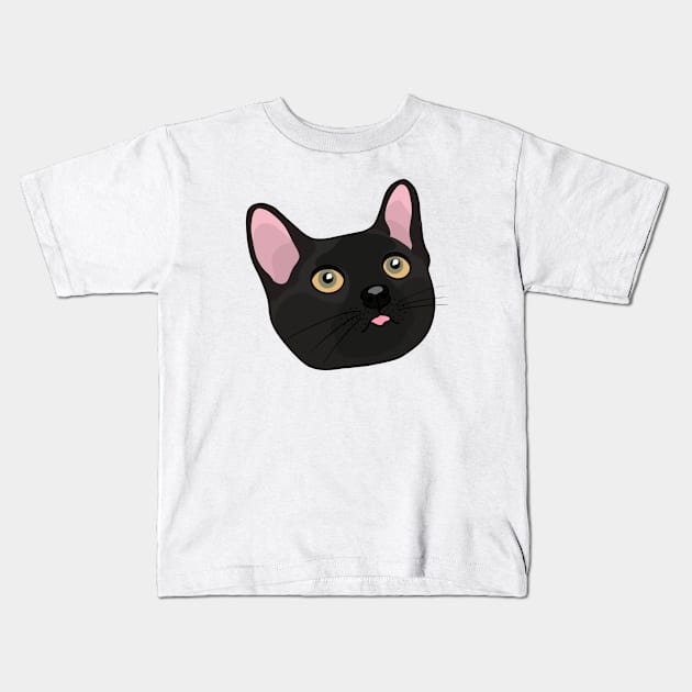 Black Cat Kids T-Shirt by crankycranium